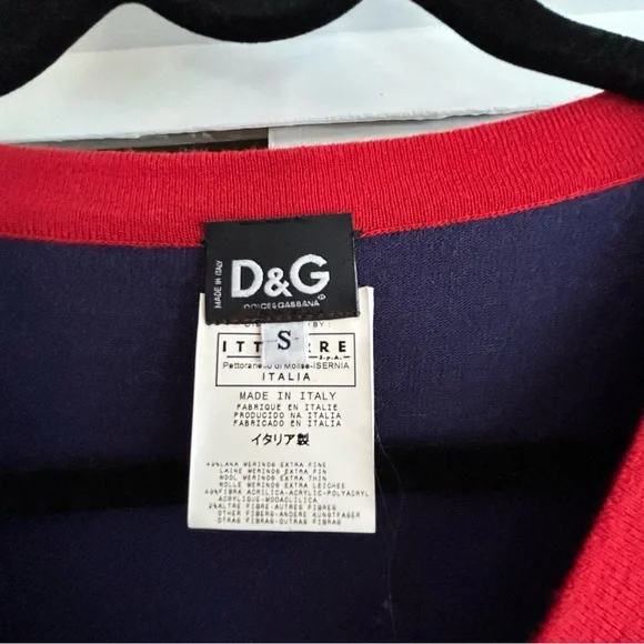 Vintage D&G Dolce and Gabbana Purple & Red Wool Blend Sweater